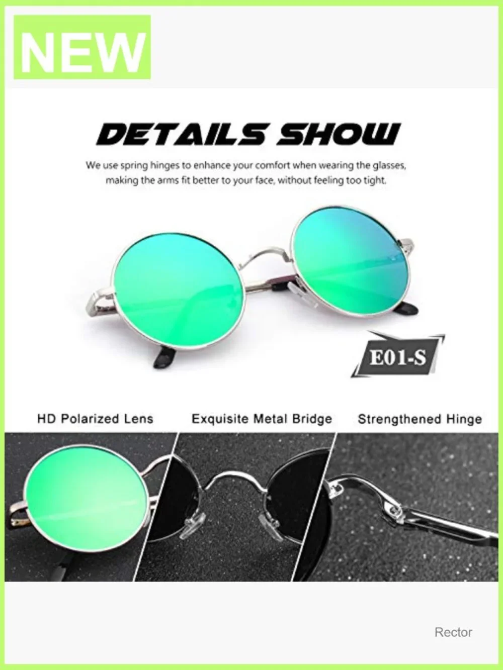 Retro Round Polarized Sunglasses Metal Frame UV400 Protection for Men Women